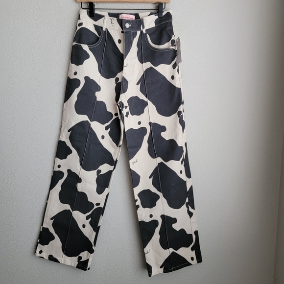 Lisa Says Gah! Robyn Jean in Black/Ivory Cow size 29 NWT - Picture 3 of 7